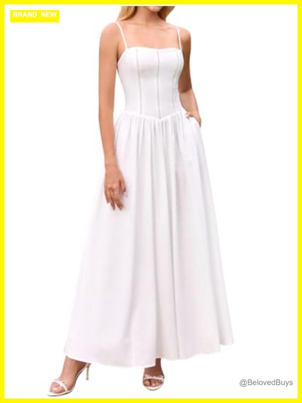 Floral Maxi Corset Dress with Pockets Adjustable Straps Wedding Guest